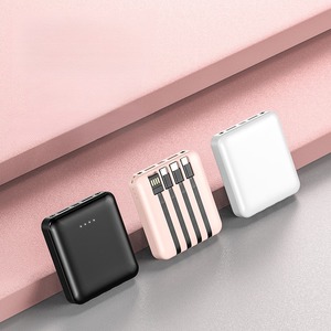Direct Factory Power Bank: 4 Built-in Cables, Mini Portable, Large Capacity, Custom Logo for Corporate Gifts