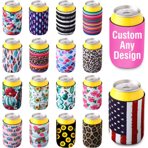 Manchon isotherme pliable en néoprène pour canette de bière avec logo personnalisé, 330 ml (12 oz), antidérapant, pour fêtes et barbecues - Product Image 1