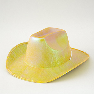 Chapeau <span class=keywords><strong>de</strong></span> cowboy holographique argenté pour femmes et hommes - Chapeau <span class=keywords><strong>de</strong></span> cowboy scintillant pour les fêtes sur la plage et les festivals <span class=keywords><strong>de</strong></span> musique - Product Image 5