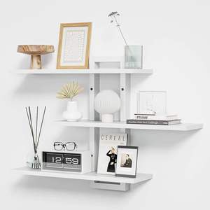 Étagères flottantes, étagères murales en bois à 3 niveaux pour la décoration murale, étagère flottante murale pour la chambre à coucher, le salon, la salle <span class=keywords><strong>de</strong></span> bain - Product Image 1