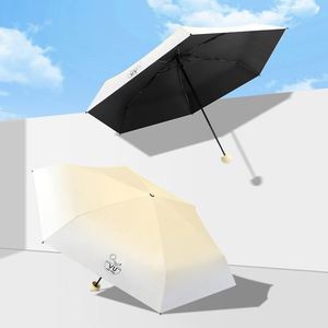 Parasol anti-UV avec revêtement noir pour l'extérieur, mini-parasol compact et portable pour femmes, double usage pour les jours ensoleillés et pluvieux - Product Image 4