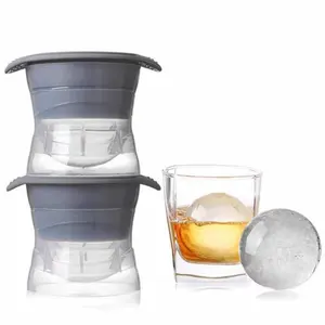 Novas Idéias De Produto 2023 Esfera Moldes De Gelo, Silicone Freezer Press Ice Ball Maker Molde para Grandes Bolas De Gelo Redondas Artesanato Whisky