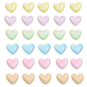 Wholesale 5pcs/bag Acrylic <b>Loose</b> <b>Beads</b> Macaron Color Electroplated Heart Vertical Hole Acrylic <b>Loose</b> <b>Beads</b> for Jewelry Making - Product Image 5