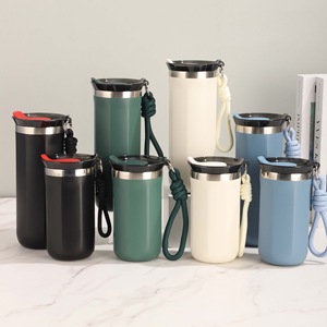 Gobelet isotherme portable en acier inoxydable à double paroi de 12 oz avec couvercle et poignée pour café et thé - Product Image 6