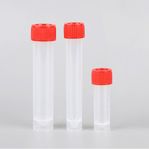 Disposable <b>Plastic</b> Lab Sampling Tubes 5Ml 7Ml 10Ml With Red Cap For Sample <b>Storage</b> - Product Image 1