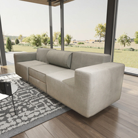 COSTFULL Offre Spéciale – Ensemble de Canapés Modulables 3 Places Carrés Modernes en Tissu Écologique Rembourré pour Hôtels et Salons