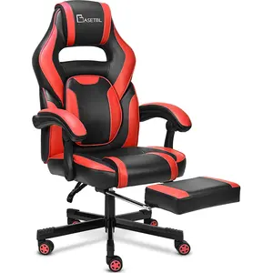 Fauteuil inclinable de luxe en cuir rouge, siège de course PC, coloré, fauteuil de Gaming pour ordinateur, avec repose-pieds, pour Gaming, 2020