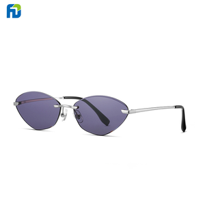 Lunettes de soleil ovales sans monture HRD Y2K avec protection UV400, durables, légères et confortables pour femmes - Product Image 1