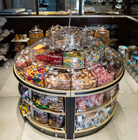 Plateau de service rotatif en acrylique pour bonbons et collations avec compartiments pour la présentation de desserts lors de fêtes et le rangement sur la table à la maison
