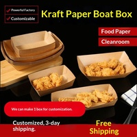 Boîte en papier kraft jetable, écologique et recyclable, sans réduction de prix, pour emballage de barbecue, frites, gâteaux de riz