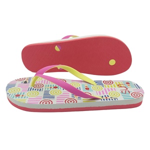 Custom Design <b>Ladies</b> Flip Flops Pink Yellow Layered Sole Beach Sandals Non Slip Casual <b>Summer</b> <b>Slippers</b> - Product Image 2