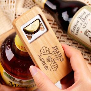 Xdh1922 Abridor de Botellas Personalizado de Bambú y Acero Inoxidable con Grabado Láser y Acabado de Madera - Product Image 5