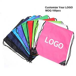 Sacs à cordon personnalisés écologiques en nylon et polyester, idéaux pour l'école, le camping, les promotions avec logo extérieur, et les sacs de sport. - Product Image 1