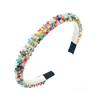 Serre-tête scintillant orné de strass et de perles, cerceau à cheveux en cristal, accessoires de mode pour femmes, idéal pour les fêtes, vente en gros