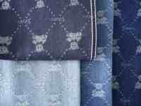 Tela de tejido Jacquard teñida con hilo de patrón de oso no elástico Blen de algodón y poliéster de 180cm para bolsos/vaqueros/chaquetas/vestidos