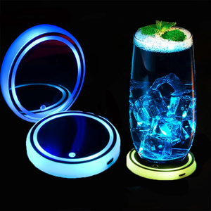 แผ่นรองแก้ว LED สำหรับรถยนต์ ไฟสร้างบรรยากาศ 7 สี สำหรับวางขวดน้ำหรือแก้ว - Product Image 2