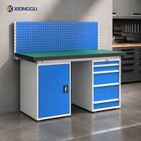Banc de travail modulaire avec panneau perforé et tiroirs, en acier, pour la fabrication, l'entretien et les centres de formation