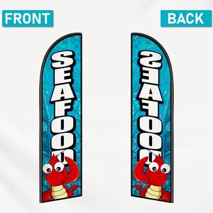 2.5*11.5 FT SEAFOOD High Quality Custom Feather <b>Flags</b> Beach <b>Flag</b> for Beach Party and Advertising Promotions - Product Image 2