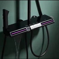 2023 Meiyani blanc Gunmetal affichage numérique clé de Piano pluie chaude et froide pommeau de douche LED brillant salle de bain ensemble de douche