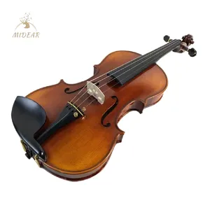 Handcrafted Classic Brown Violin with Real Tiger, Available in 4/4 - 1/10 Sizes