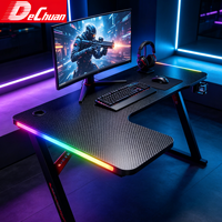 Bureau d'ordinateur convertible minimaliste en métal blanc avec soudure sans joint et coins de sécurité arrondis pour le gaming