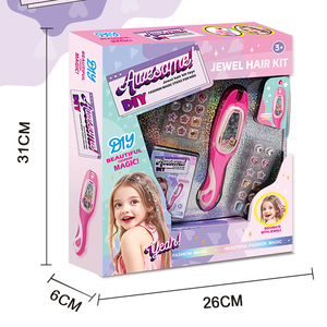 Kit de tampons à cheveux pour filles, jouets de mode pour se coiffer, bijoux de cheveux, tampons à cheveux diamantés scintillants - Product Image 6