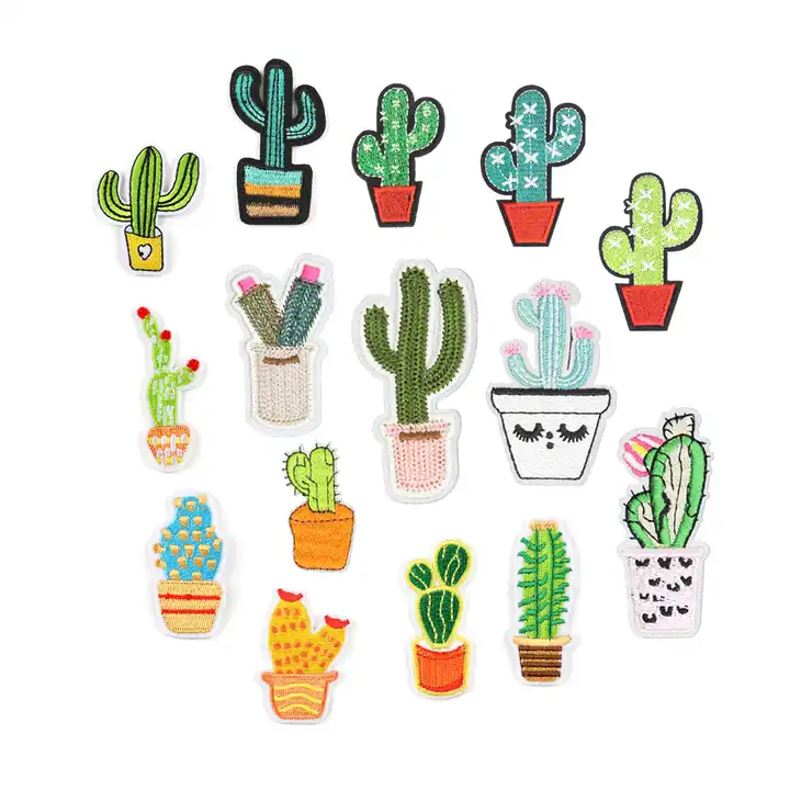 customization support cute cartoon embroidery cactus