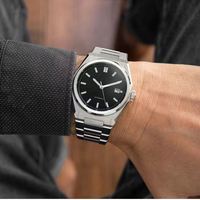 Montre mécanique analogique de plongée OEM personnalisée, 40 mm, en acier inoxydable, verre saphir, étanche 10 bars, bouton poussoir caché