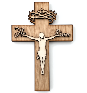 Croce Religiosa in Legno di Alta Qualità, Fatta a Mano, per Decorazione Casa e <span class=keywords><strong>Cucina</strong></span>, Ornamento da Appendere - Product Image 4