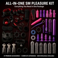 47-teiliges SM-Bondage-Set für Erwachsene Paare BDSM-Fesselset Handschellen Nippelklemmen Peitsche OEM-Lieferant