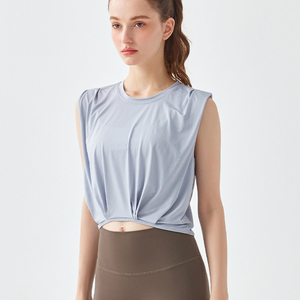 T-shirt de gymnastique Lulu <span class=keywords><strong>Blazer</strong></span> confortable à haute élasticité pour adultes Nouveau haut de yoga à coupe ajustée avec motif imprimé respirant à coupe semi-fixe - Product Image 3