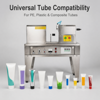 Scelleuse pneumatique à ultrasons semi-automatique pour tubes en plastique, idéale pour les bocaux de boissons, d'onguents, de pâtes dentaires et les emballages en bois