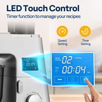 Appareils électroménagers, batteur électrique automatique pour boulangerie, mélangeur alimentaire, batteur sur socle, bol mélangeur en acier inoxydable de 6 L, crochet pétrisseur