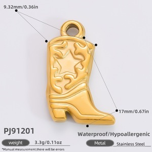 Colecciones de Dijes de Acero Inoxidable con Baño de Oro PVD de 18K en Múltiples Estilos |   Colgantes de Tarot con diseño de Ojo, Luna y Sol para la creación de joyas DIY - Product Image 3