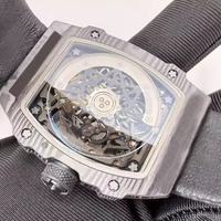 Nouvelle édition couleur 2026, style RM67-02, montre automatique ultra-fine de 7,8 mm, squelette en fibre de carbone, bracelet en nylon