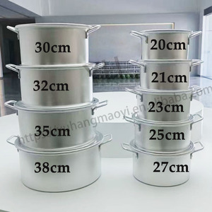 Ensemble de casseroles en aluminium de grande capacité 20/21/23/25/27/30/32/35/38 cm, <span class=keywords><strong>9</strong></span> casseroles avec poignée et couvercle, ensemble de casseroles en fonte, casserole à soupe - Product Image 3