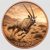 Pièce de monnaie en cuivre pur 999 de 1 oz, Série Animaux de la Savane Africaine, Couleurs puissantes, Haute définition, Édition UV Préférée