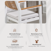 Ensemble de jardin Meiqi couleur orange avec structure en alliage d'aluminium et plateau durable pour jardin, balcon, loisirs