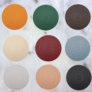 2025 High Grade Classic Round <b>Leather</b> Table Mat PVC Kitchen Wedding Mat PU <b>Placemat</b> Classic Style - Product Image 6