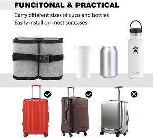 Portabicchieri da viaggio per bagagli personalizzati di fabbrica adatto a tutte le maniglie per valigie portabicchieri per bevande a mano libera - Product Image 5