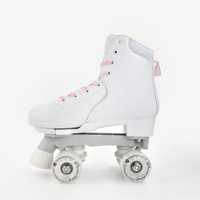 Patins à roulettes quad réglables 4 roues pour enfants, noirs/rose, avec roues en PVC de haute qualité, pour location professionnelle sur patinoire, chaussures de patinage en PP