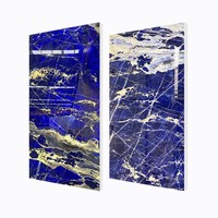 Cloisonné bleu de luxe, marbre brossé, design moderne imperméable pour salle de bain, cuisine et villas, intérieurs haut de gamme