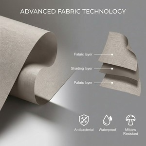 Stores enrouleurs motorisés intelligents, occultants, sans cordon, avec design en tissu intégré, couleur <span class=keywords><strong>taupe</strong></span> chaud, pour fenêtres. - Product Image 4