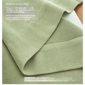 Tè al latte addensato ad alta ombreggiatura ciniglia a spina di pesce mantovane eleganti <span class=keywords><strong>tende</strong></span> in tessuto sano per soggiorno - Product Image 4