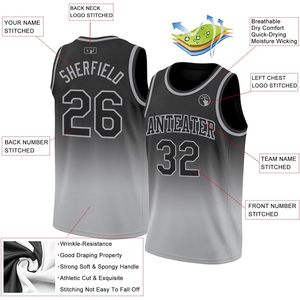 Camiseta de Baloncesto Personalizada con Degradado, Sin Mangas, Transpirable, de Malla Sublimada, Uniformes de Equipo Unisex para Adultos - Product Image 2