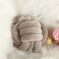 Coussin en corde tressée fait main style nordique, décoration d'intérieur, boule de velours cristal nouée, oreiller pour canapé, lit ou tête de lit, polyester et coton PP
