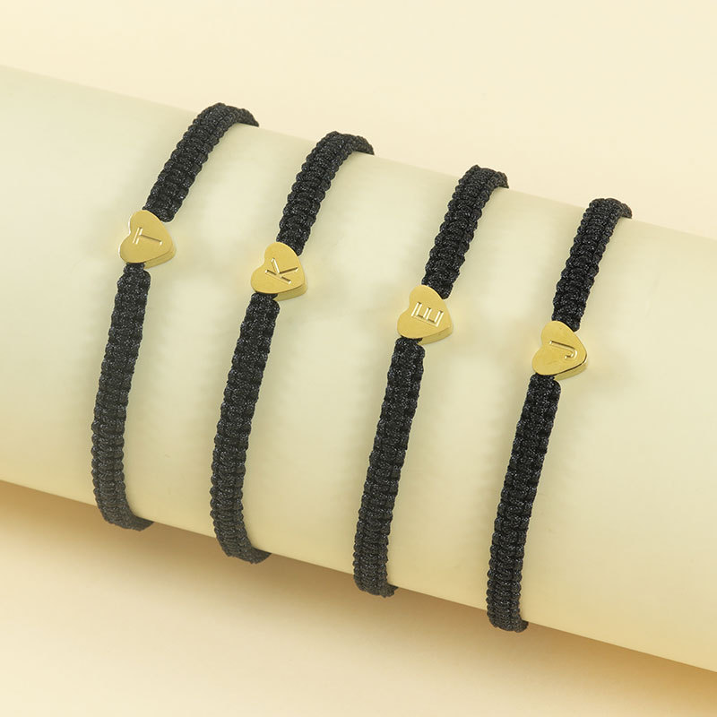 2025 Handmade Stainless Steel 18k Gold Initial Charm Bracelet