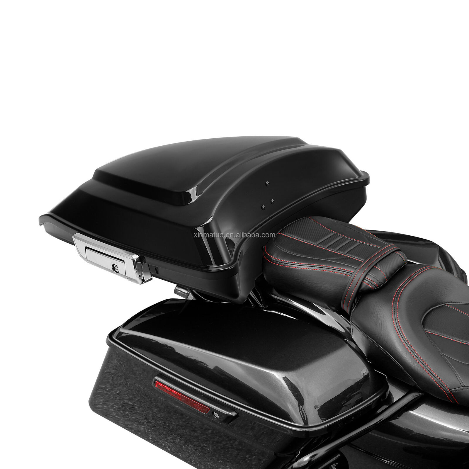 Black Razor Pack Trunk W/ Chrome Latch Fit for Harley Tour Pak