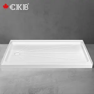 CKB好价格排水器设计长方形白色单门槛亚克力浴室淋浴托盘