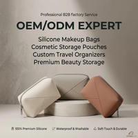 Pochette cosmétique en silicone personnalisée, étanche, pour le voyage, avec logo privé, sac de rangement pour maquillage, pochette de rangement pour maquillage